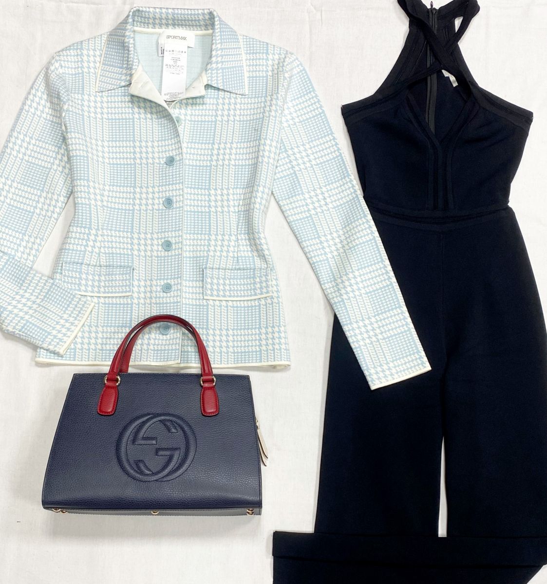 Жакет Sportmax размер L цена 31 310 руб
Комбинезон Stella McCartney размер 36 цена 15 655 руб
Сумка Gucci 