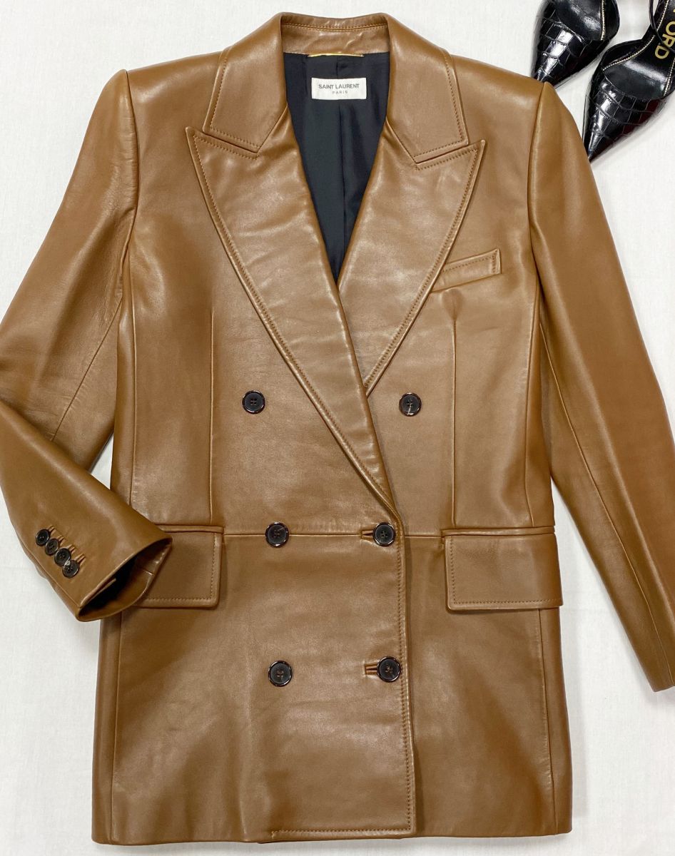 Жакет / кожа / Saint Laurent размер 40 цена 125 240 руб / новый /