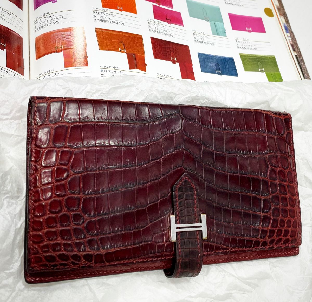 Кошелек / крокодил / Hermès цена 46 965 руб