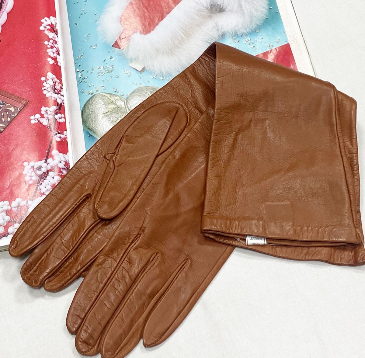 Перчатки/ кожа/ Sermonette размер 7.5 цена 15 655 руб
