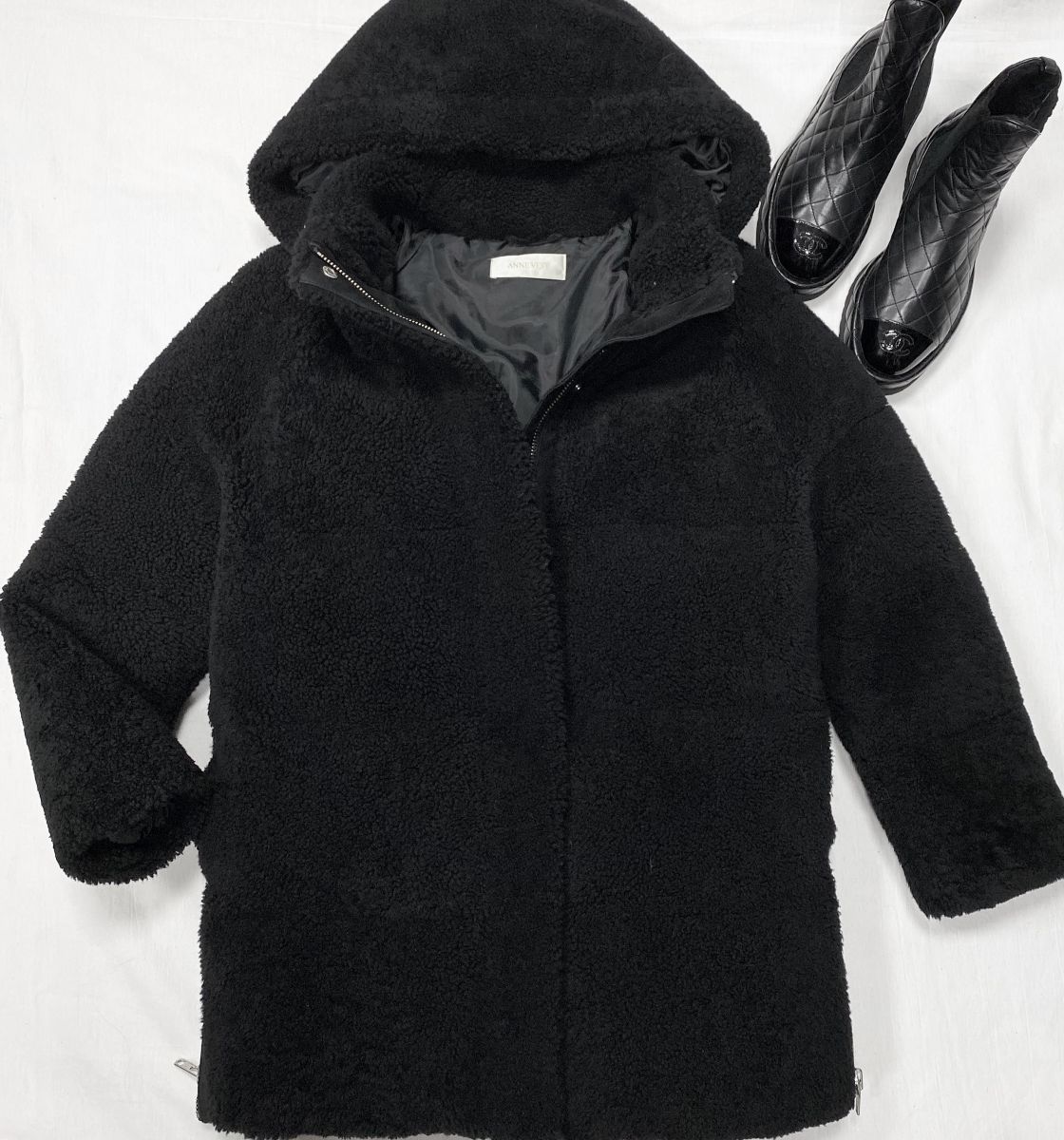 Пуховик / мех овчины / Anne Vest размер 38 цена 78 275 руб