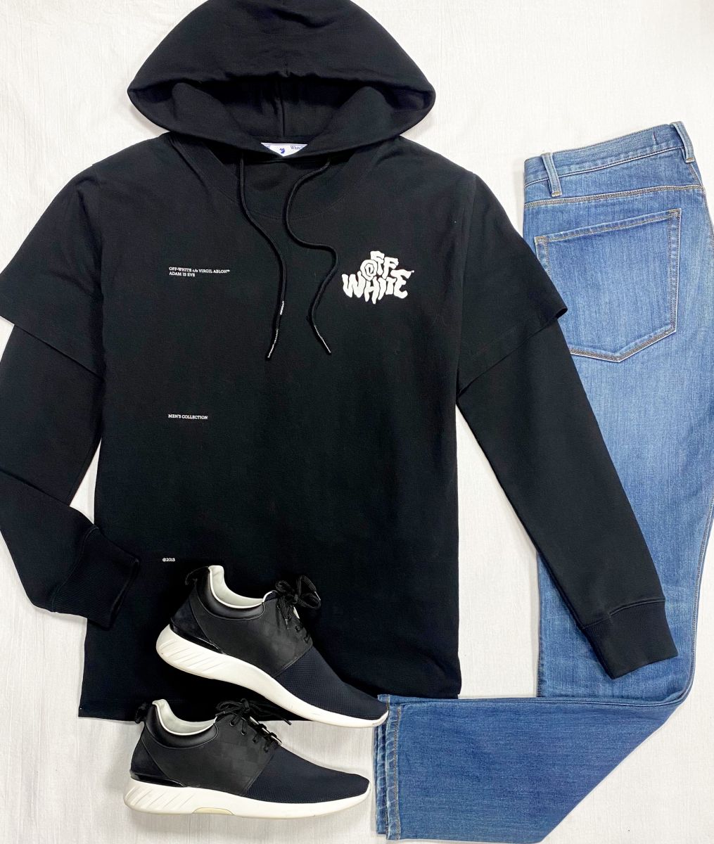 #mechtamen Толстовка Off White размер S цена 15 655 руб
Джинсы Hugo Boss размер 34 цена 3 131 руб
Кроссовки Louis Vuitton размер 42 цена 31 310 руб