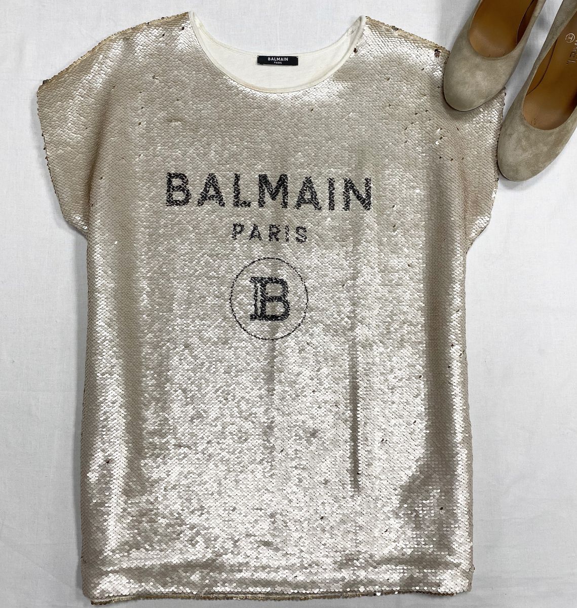 Топ / пайетки / Balmain размер XS цена 15 655 руб 