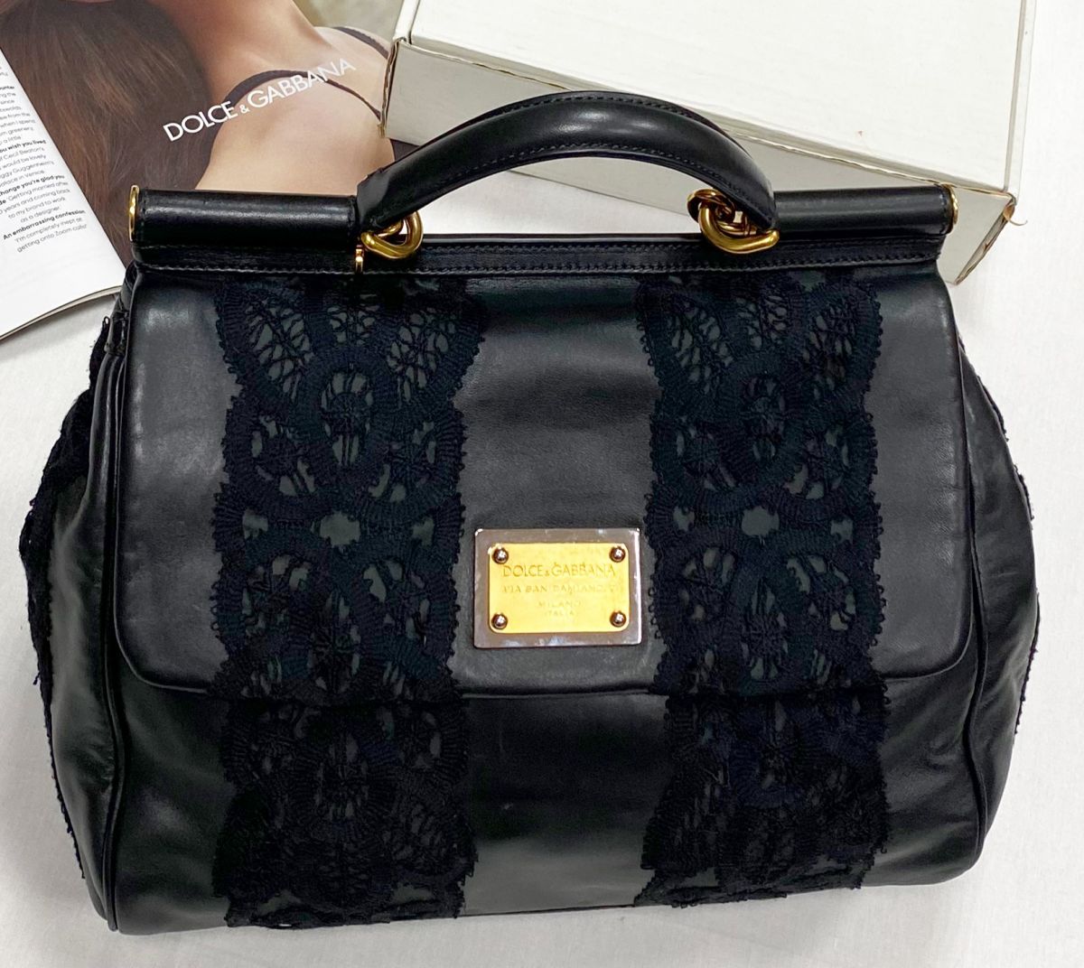 Сумка / отделка кружево / Dolce Gabbana размер 30/25 цена 46 965 руб
