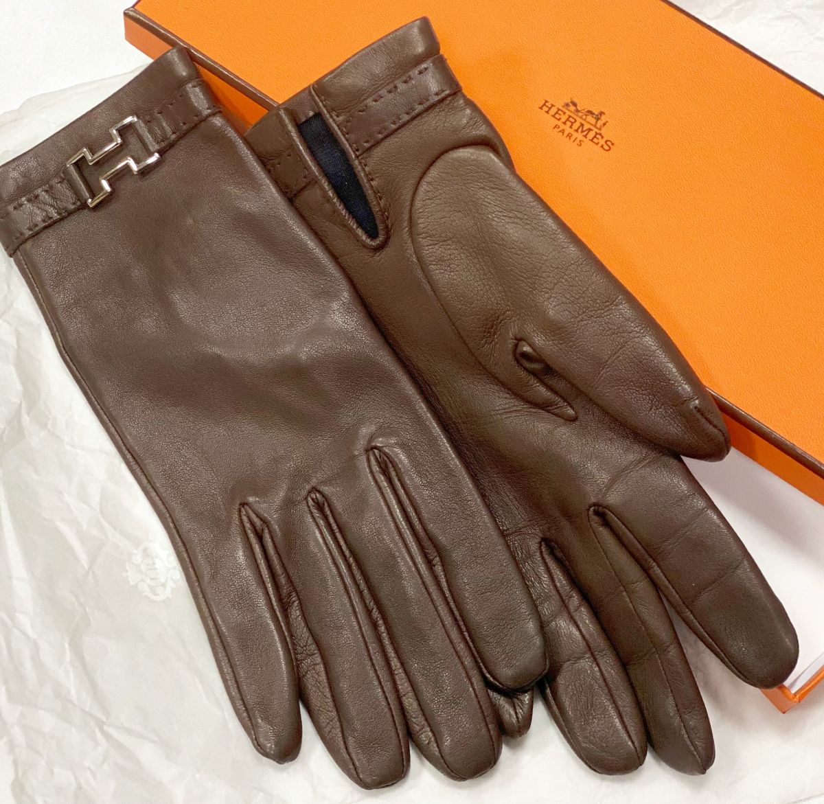 Перчатки Hermès размер 7 цена 23 078 руб