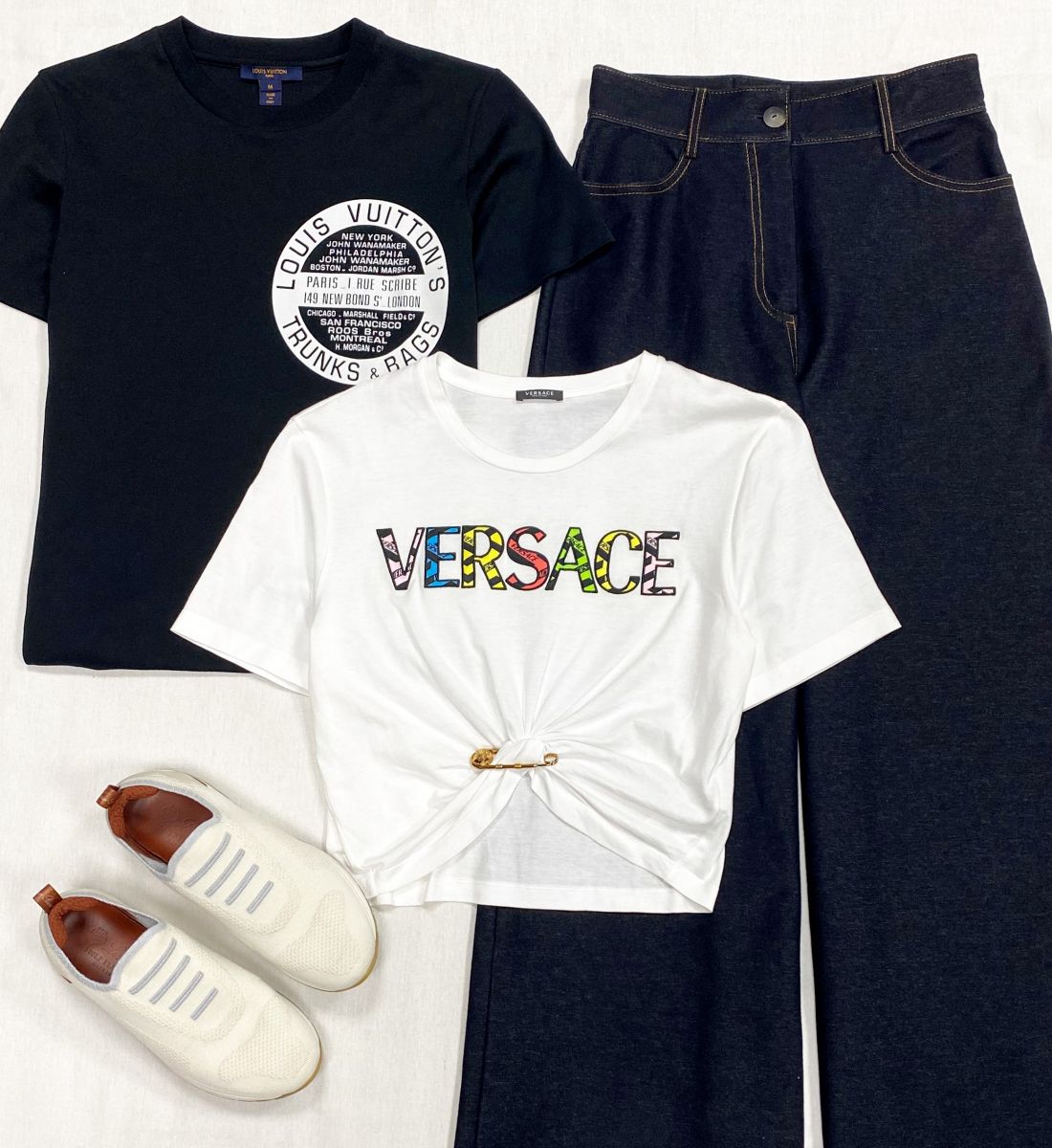 Футболка Louis Vuitton размер M цена 18 786 руб
Футболка Versace размер 38 цена 18 786 руб
Брюки Max Mara размер XS цена 15 655 руб/ с биркой/
Кроссовки размер 35/36 цена 31 310 руб