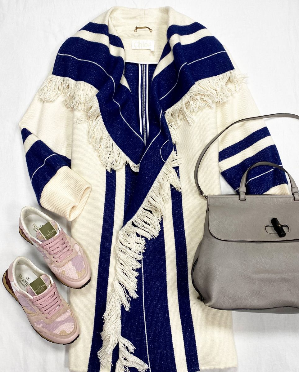 Пальто Chloè размер 38 цена 46 965 руб 
Кроссовки Valentino размер 37.5 цена 12 524 руб 
Сумка Gucci 