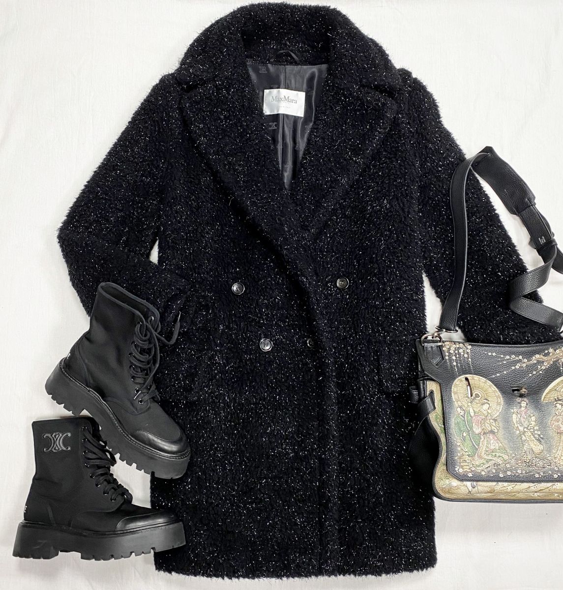 Пальто Тедди Max Mara размер 46 цена 39 138 руб Ботинки Celine размер 40 цена 46 965 руб Сумка Hermès