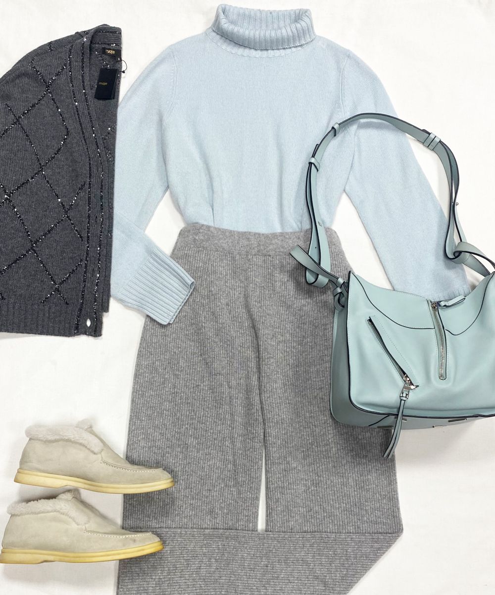 Кофта Allude размер 42 цена 7 828 рубБрюки /кашемир/ размер S цена 4 697 рубЛоферы размер 38.5 цена 46 965 рубСумка Loewe