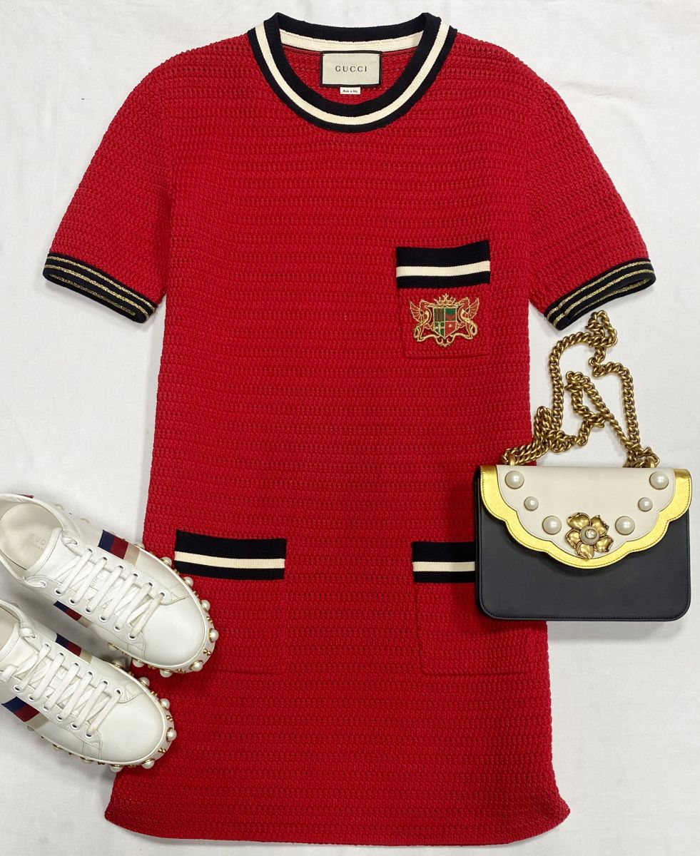 Платье Gucci размер L цена 31 310 руб
Кеды Gucci размер 37.5 цена 23 483 руб
Сумочка Gucci