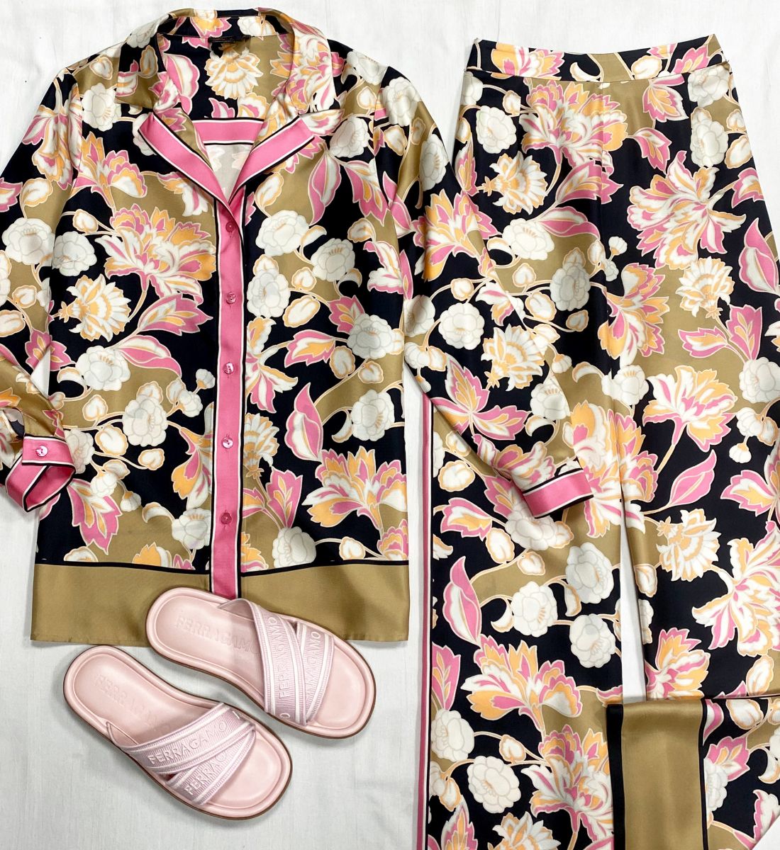 Костюм / блузка + брюки / шелк / Luisa Spagnoli размер 44 цена 31 310 руб