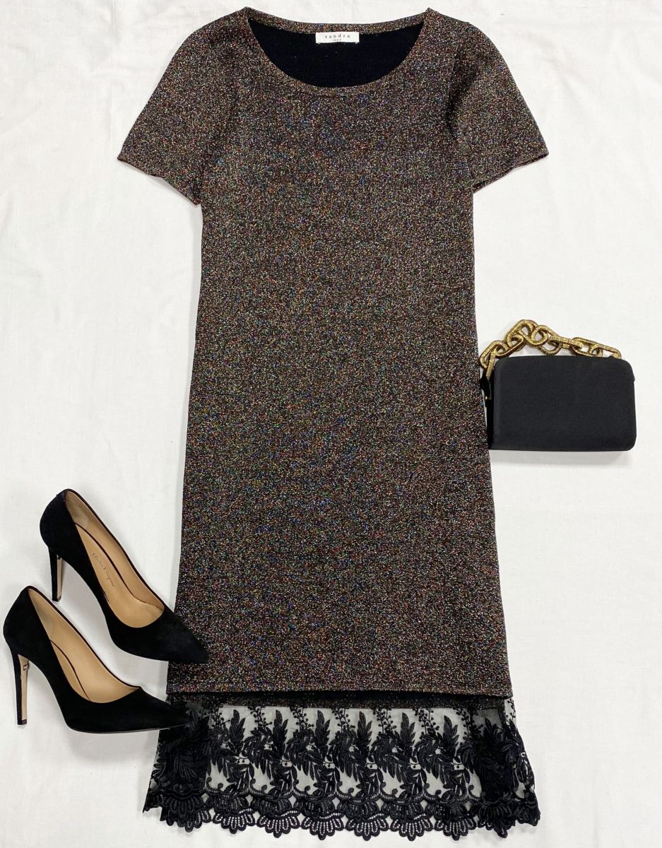 Платье/люрекс/ Sandro размер 3 цена 7 828 руб
Туфли Salvatore Ferragamo размер 37 цена 15 655 руб
Сумочка 